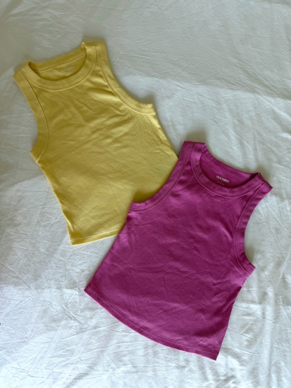 Old Navy Women’s Tank Top Duo - Yellow & Magenta Size Small
